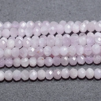 Natural Kunzite Faceted Rondelle Beads 3.5mm