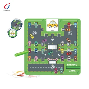 Chengji Pen Controlled Early Education Montessori Cognitive Card Puzzle Toy Parking Car Maze Magnetic Parking Lot Maze