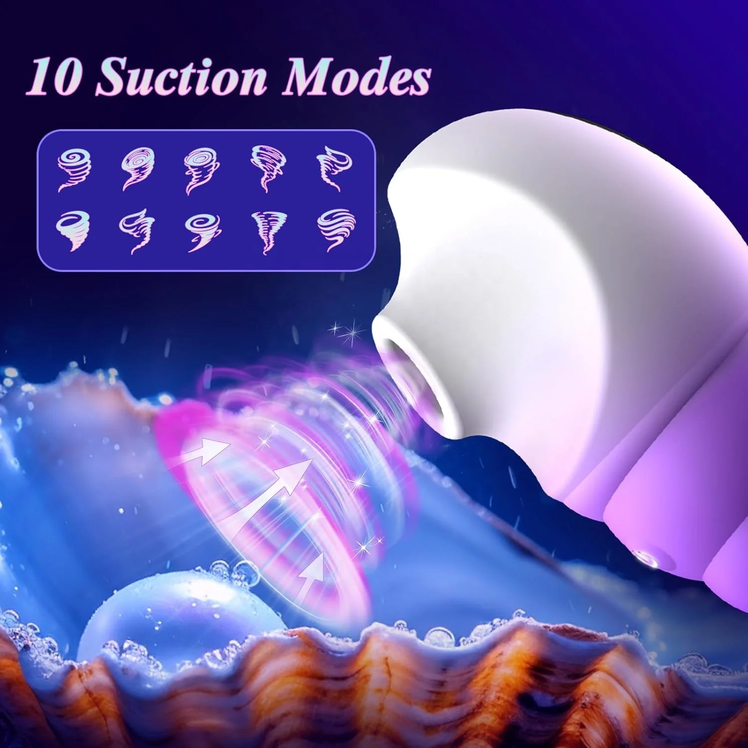 Women's Conch-Shaped Clitoral Nipple Suction Vibrator 10 Modes Mini Rose  Vibrator for Adult Couples Wide Opening Sucker Sex Toys