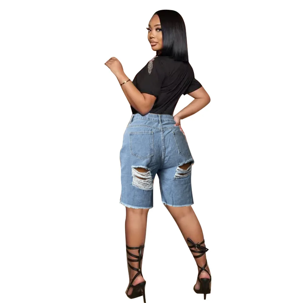 Women's Pants Distressed Jeans Denim Shorts Pants Ladies Jeans Cut