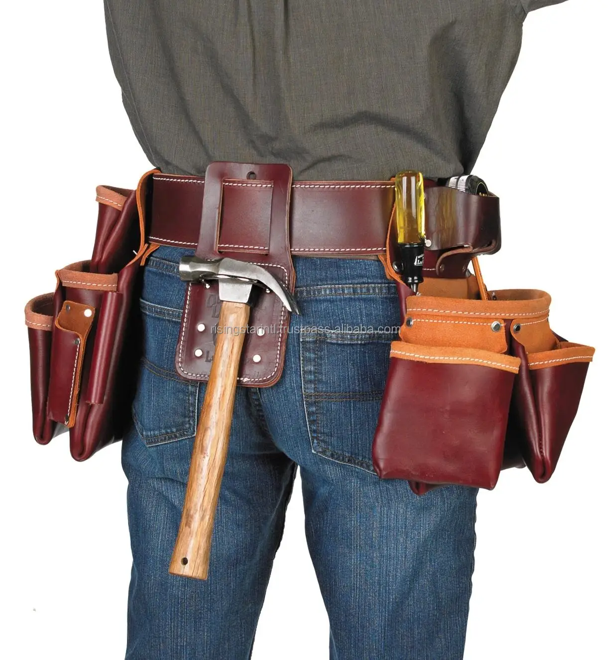 10 Pocket Carpenters Leather Tool Belt