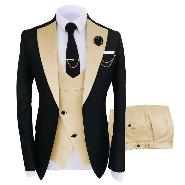 New Grooming Tuxedo Male Suit Boutique Elegant Gentleman Men Clothing 3 Piece Set Luxury aperçu 14