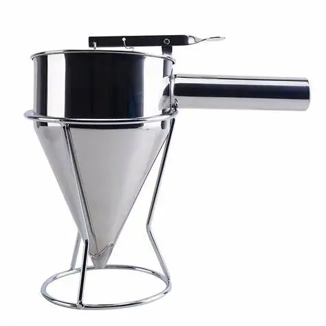 Household Stainless Steel Piston Funnel With Support Kitchen Tool Batter  Dispenser Funnels Cake Cupcake Dough Dispenser