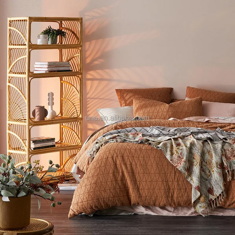 Nordic Natural Rattan Bookshelf Multilayer Storage Shelf Nursery