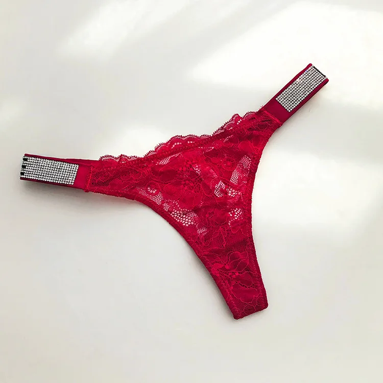 ladies t back thong rhinestone panties