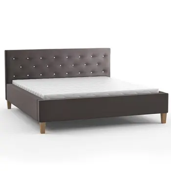 Upholstered bed with Clark 140/160/180 x 200 BED frame with crystals