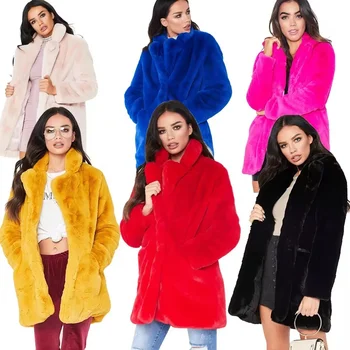 Imitation fur coat foreign trade Europe and the United States in the new women's long loose burst soft rabbit hair coat