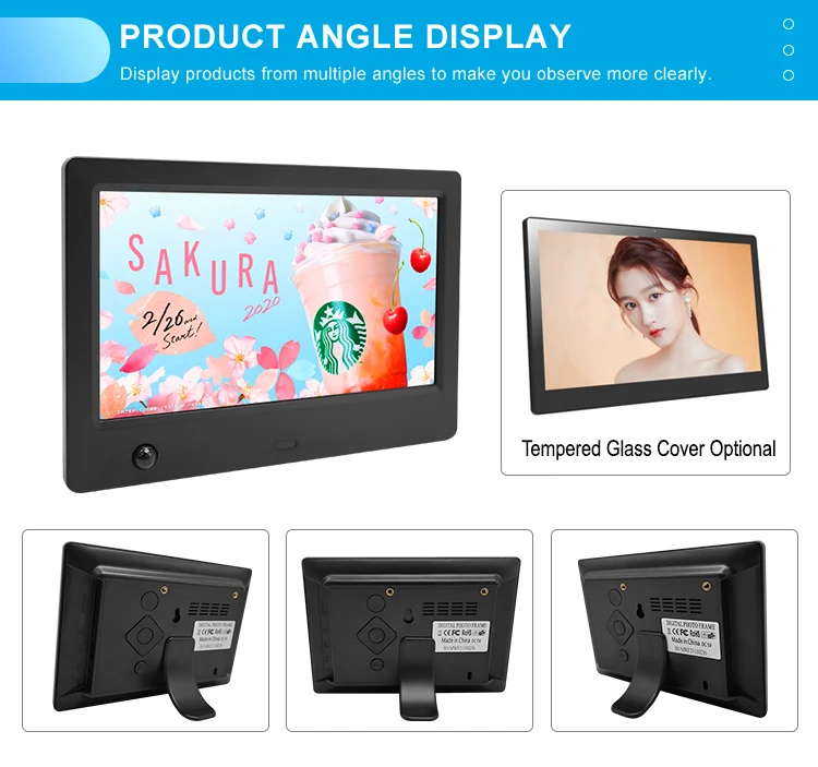 Made in China LCD Frameless Mini 7 Inch Digital Photo Picture Frame Motion Sensor Video Frame