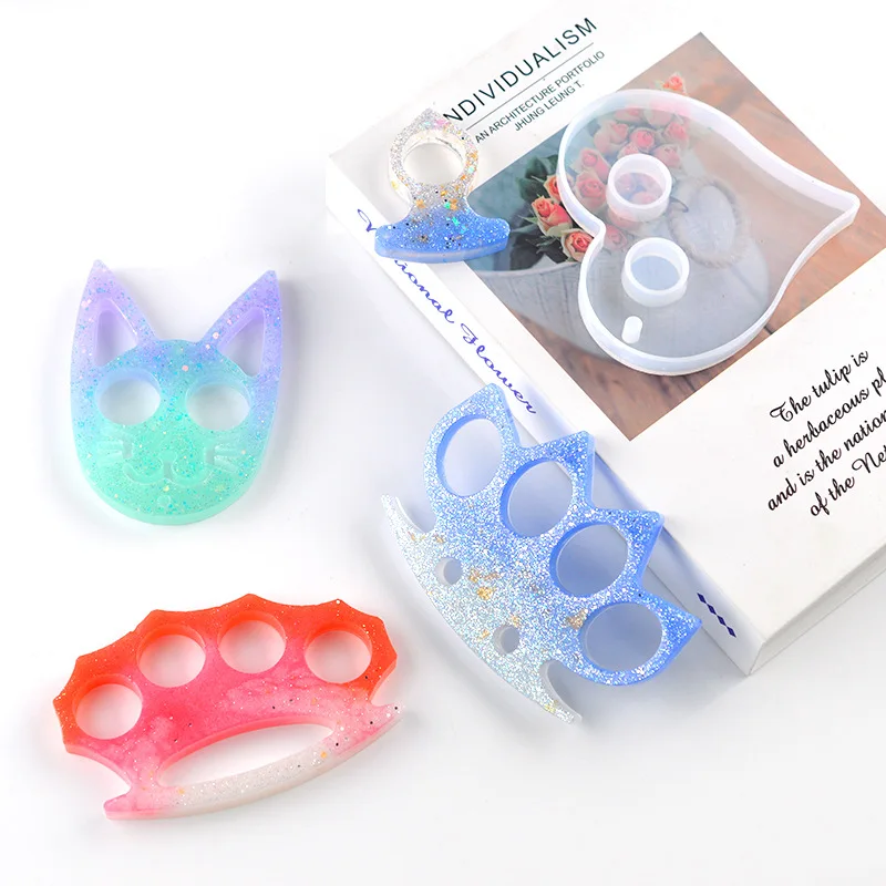 Diy Brass Knuckles Keychain Epoxy Resin Silicone Mold Handmade