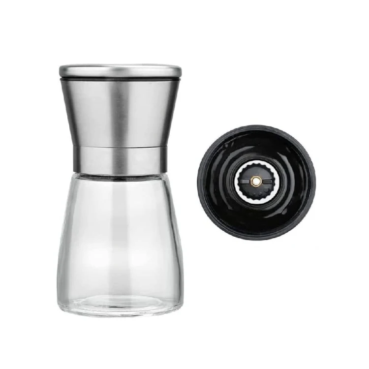 Großhandel 180ml Salz- und Pfefferstreuer mit Mahlwerk aus Glas für Gewürzgefäße