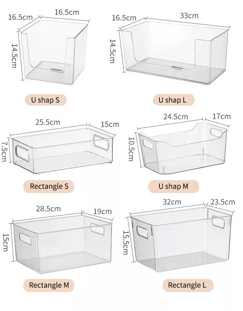 Прозрачный Прямоугольный кухонный Органайзер QM Amazon пластиковые контейнеры для хранения коробка