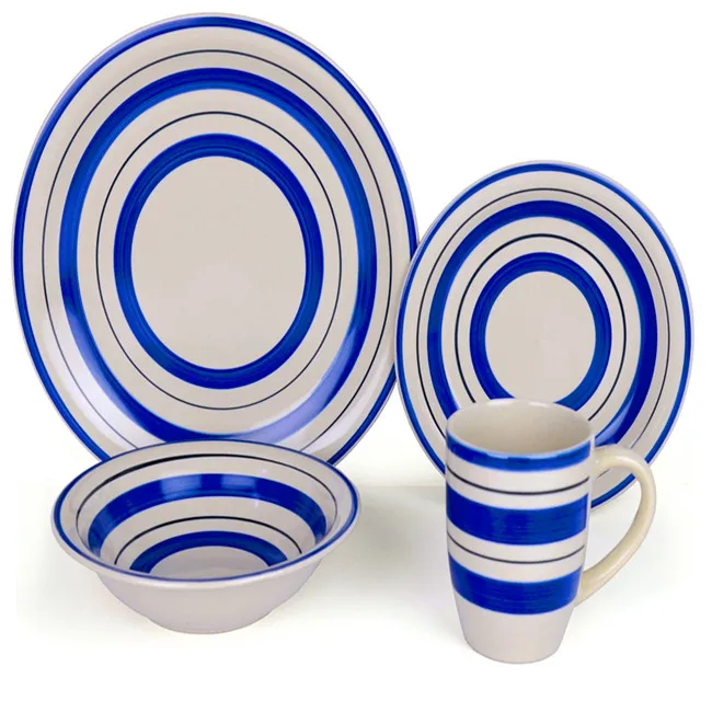Eco-Friendly Disposable Ceramic Dinnerware Set Double Wall Microwave Safe Transparent Handpainted Bowl