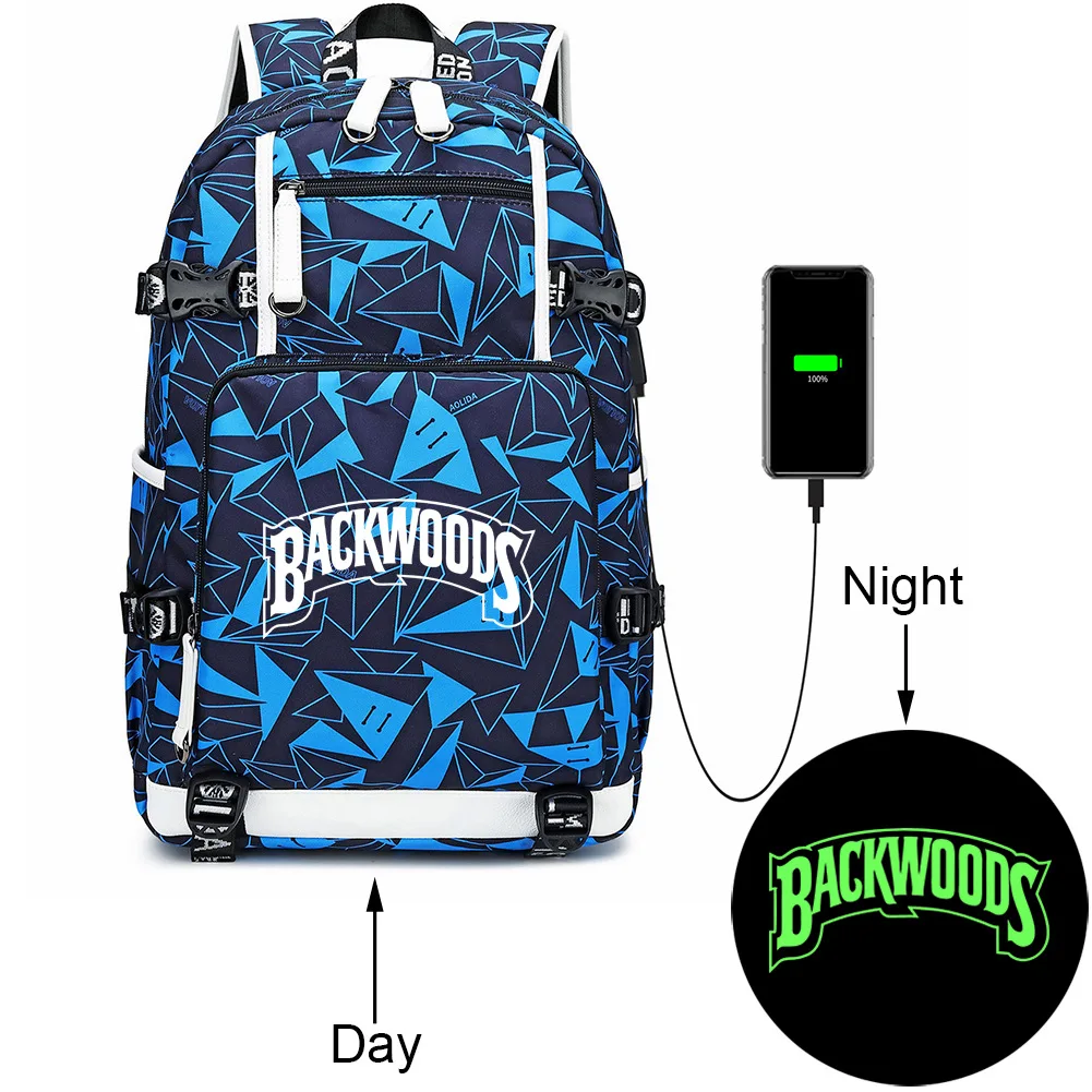 New Design Waterproof Backpack - 3D Printed Night Backwoods  display picture 1