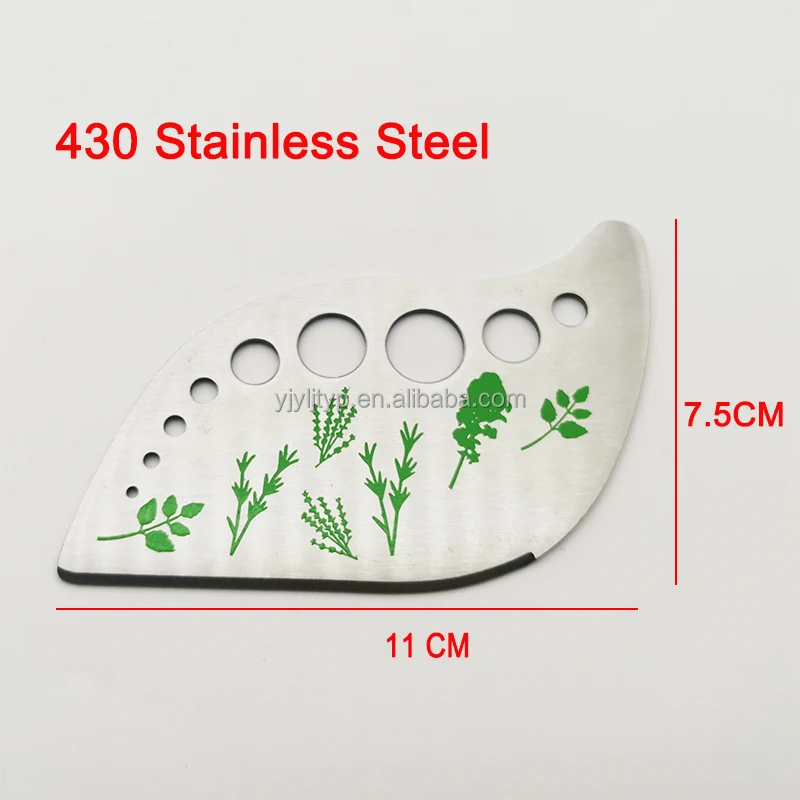 Herb Razor 9 Holes Stainless Steel Kitchen Herb Leaf Stripping Tool Loose Leaf ...