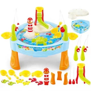 Pretend Toys Water Game square Table Plastic Fishing Game Toy for Kids