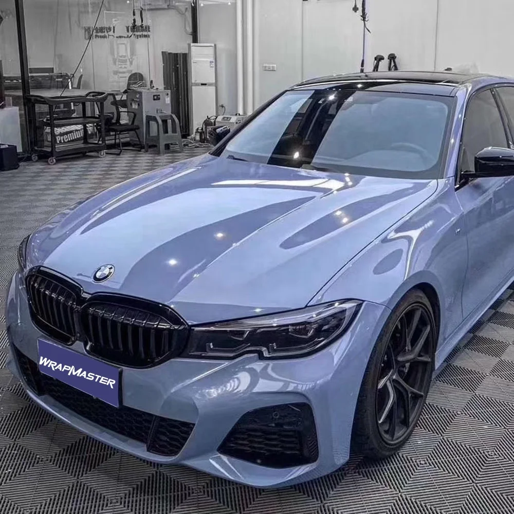 WRAPMASTER 1.52*17m Sticker Super Gloss Crystal China Blue Car Vehicle Wrapping Film Wrap Vinyl