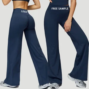 Nylon Spandex Activewear Yoga Leggings Sports Fitness Workout Leggings Tummy Control Butt Lift Yoga Pants Flared Leggings