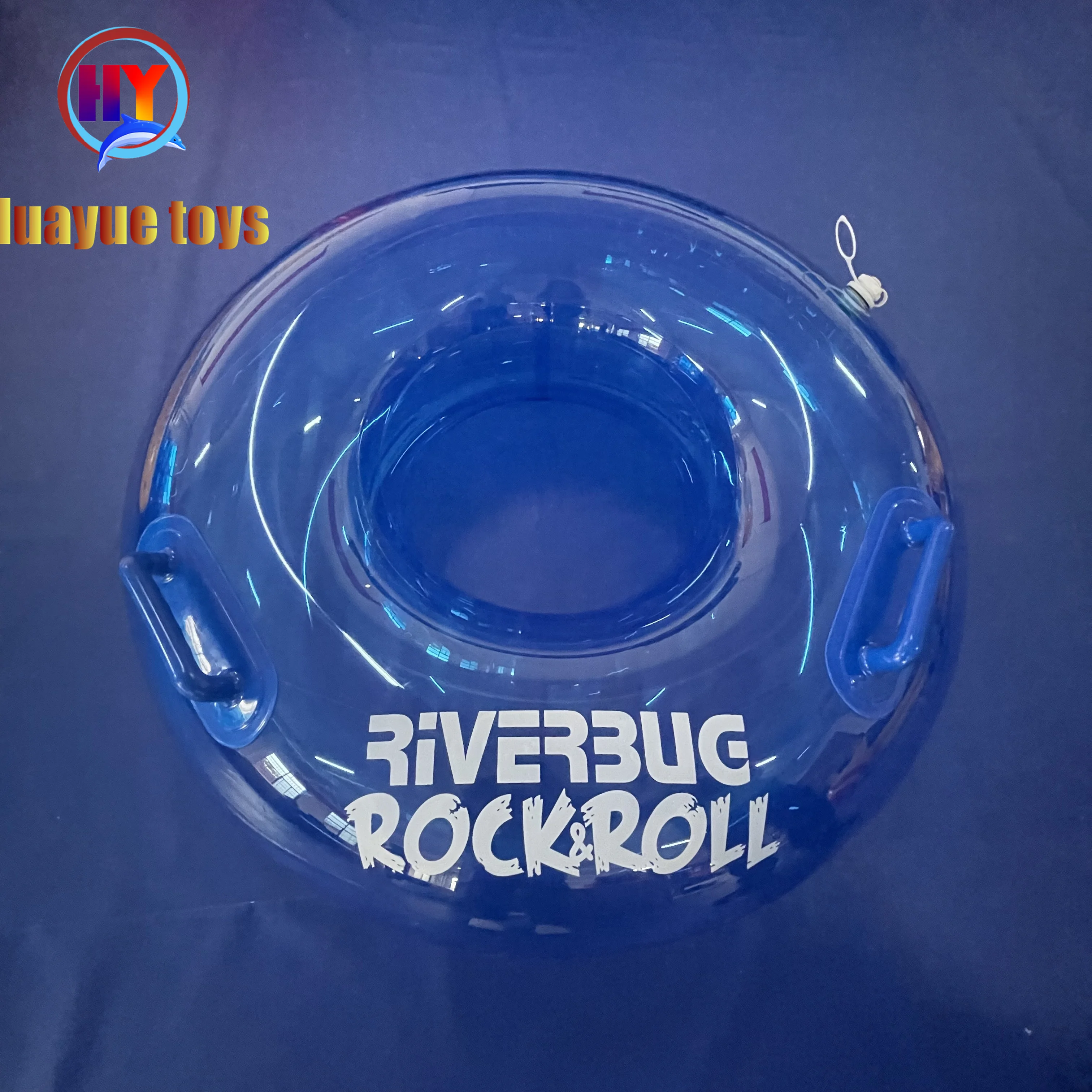 New Design Custom Logo Print Clear Wave Pool Float Lazy River Tube Water Park Blue Inflatable Pool Floating Raft Rider Floaters