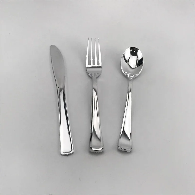 Plastic Gold Tableware Dinnerware Combo Disposable Plates Cutlery Cups Napkin