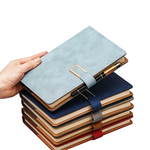 Hot Sell A5 Student Notebook  Factory Supply Free Customized Logo PU Leather Hardcover 100 Sheet Note Book