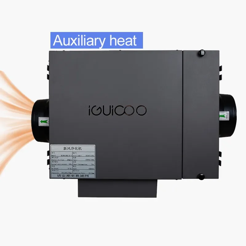 Ceiling Mounted 250m3/h Positive Pressure Ventilation System H12 Filter Steel Galvanized Steel Heating Home Fresh Air Supply