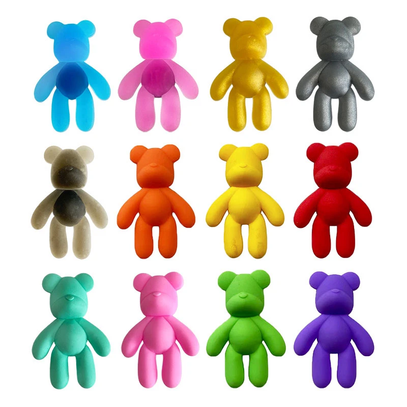 New Arrival Anime Gummy Teddy Sandal Shoe Charms Wholesale Bulk Pvc Shoes Charms For Bracelet