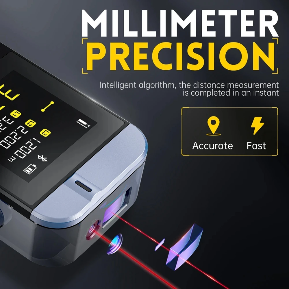 Fnirsi Ir40 Smart Laser Rangefinder Digital Distance Meter Metro Laser Digital Accurate App to Draw 40m Laser Tape Measure