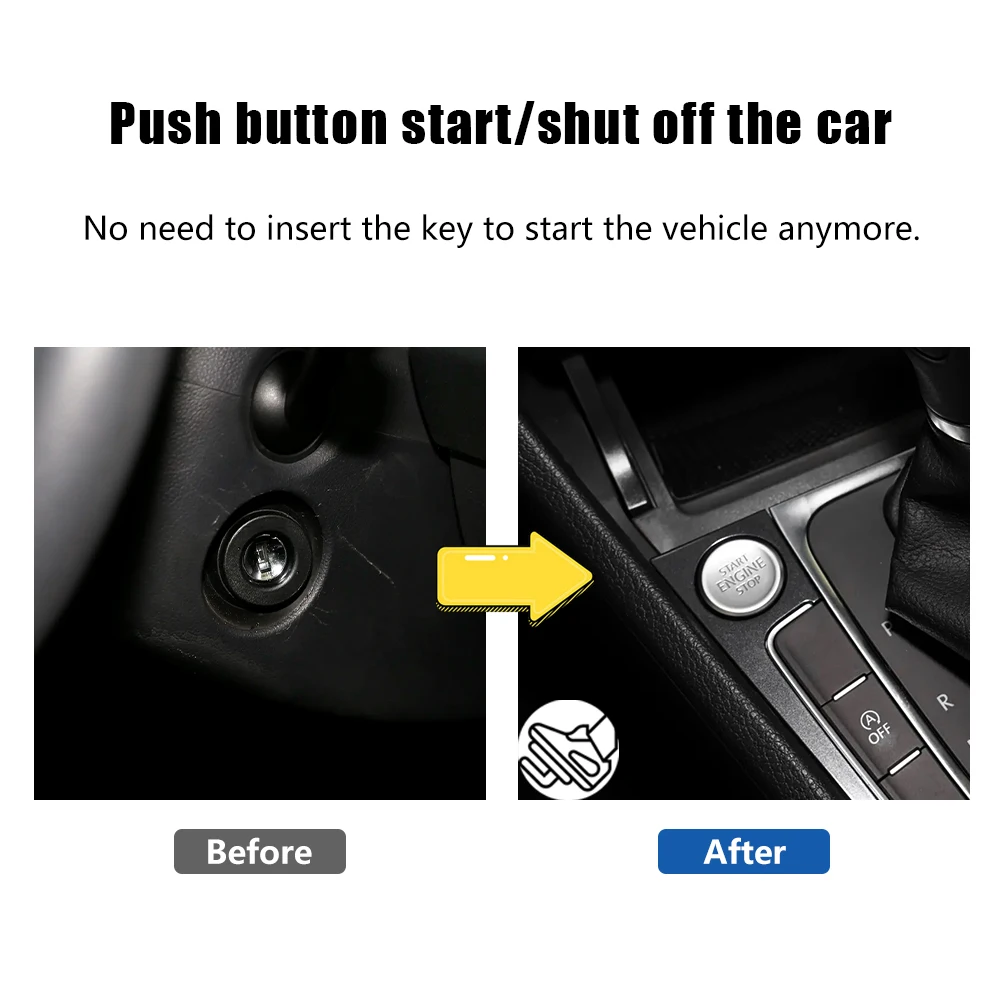 Push Button Start Stop Engine Ignition Starter System for 19-23 VW T-Roc Dedicated Harness Plug and Play