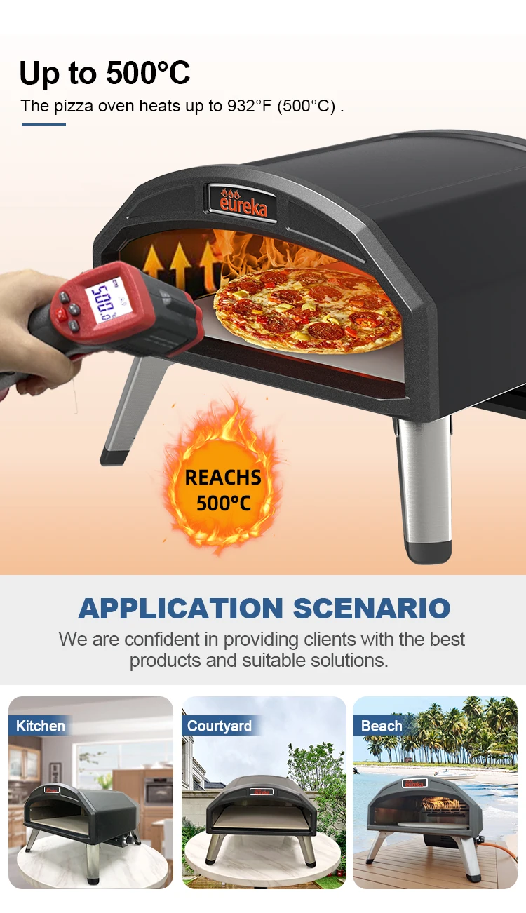 New Design Italy Table Top 500 Degree 16 Inch Portable Gas Pizza Oven