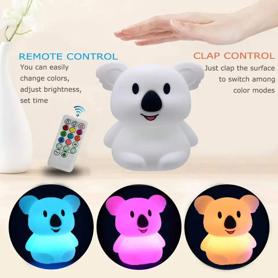 Touch RGB Led USB Rechargeable Light up Toys Small Led Night Light Silicone Soft 3D Animal New Modern Led Table Lamp for Gifts