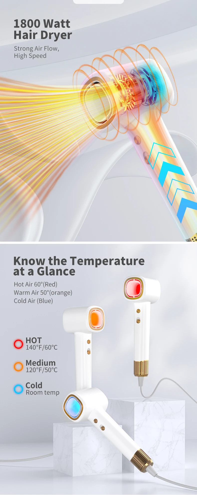 Hot Air Hair Dryer Bldc Portable Electric Professional High Speed