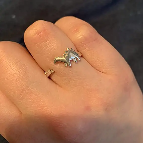 Cute Tyrannosaurus and Triceratops Rings Adjustable for Couples
