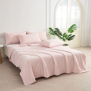 Wholesale Cooling Weighted Blanket Summer Quilts Pink Color Cool Quilt Pillowcase Set
