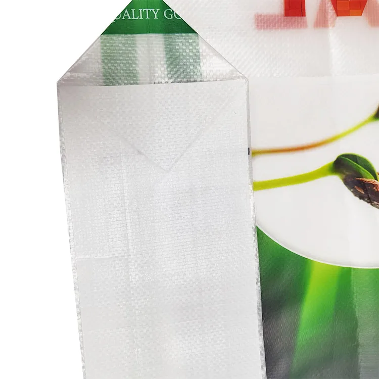 BOPP Block Bottom 10kg 25kg 50kg pp Woven Polypropylene Packaging Bag for Rice Fertilizer Grain Package