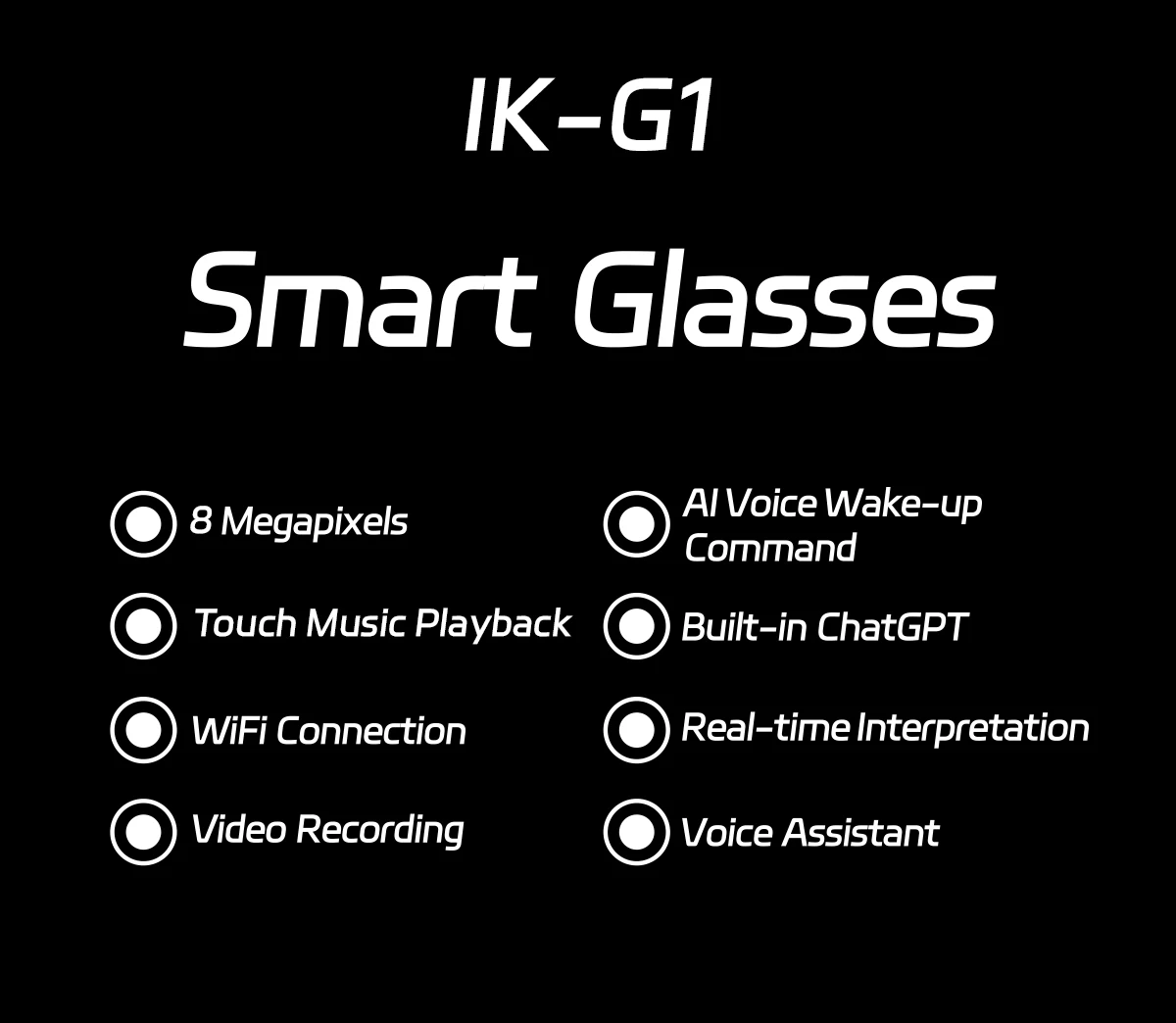 Welcome OEM Order, Factory Whole Selling Ik-g1 Smart Glasses With Jl7018f Main Control Chip 290mah Battery Ar Navigation & Real-time Translation For Powerful Performance - Buy Intelligent 8mp Camera Glasses magnetic Charging Ar Navigation jl7018f Chipset Smart Glasses 30 Hours Music Playback 3 Lens Effect Glasses smart Glasses With Jl7018f Chip 290mah Battery Ar Navigation real-time Translation Smart Glasses 8mp Camera With 3 Lens Effects 290mah Fast Charging Smart Glasses