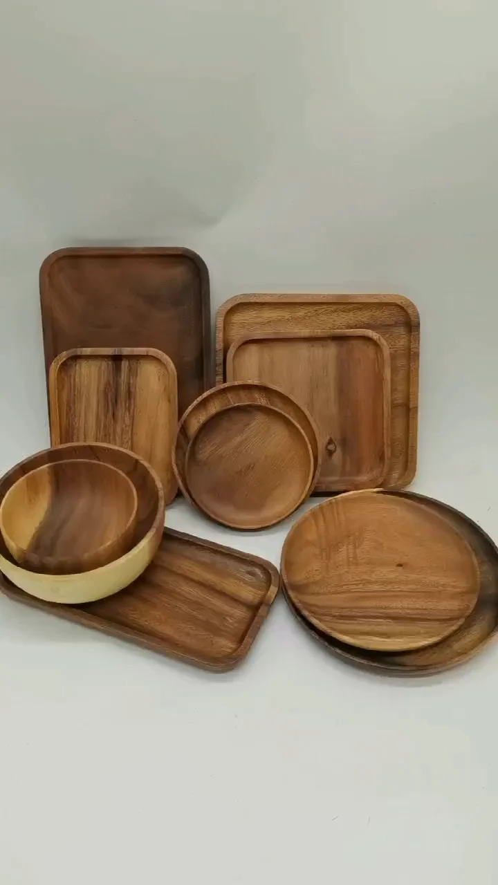 16.5*2cm Fruit Plates Tableware Dinner Plate Solid Wood Irregular Oval Fruit Plate Buy