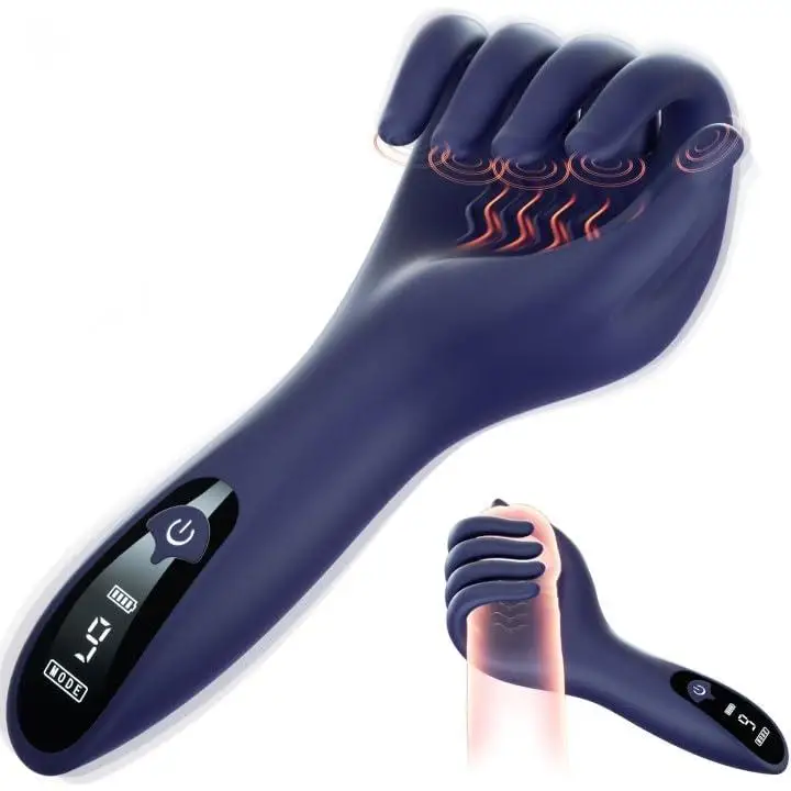 LCD Display Male Penis Vibrators Training Massager Sex Toys Silicone Vibrating Hand Electric Masturbator for Men Solo