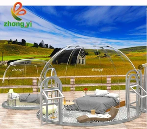 Polycarbonate  6m  Insulated House Luxury Geodesic Tent Glamping Dome with Bathroom for Sale