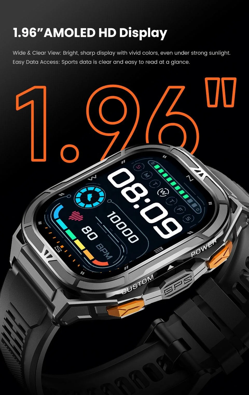 2025 New Arrival X5 GPS Smart Watch for Men 50m Fitness Tracker Heart Rate Monitor 100+ Sports Mode Compass Android IOS
