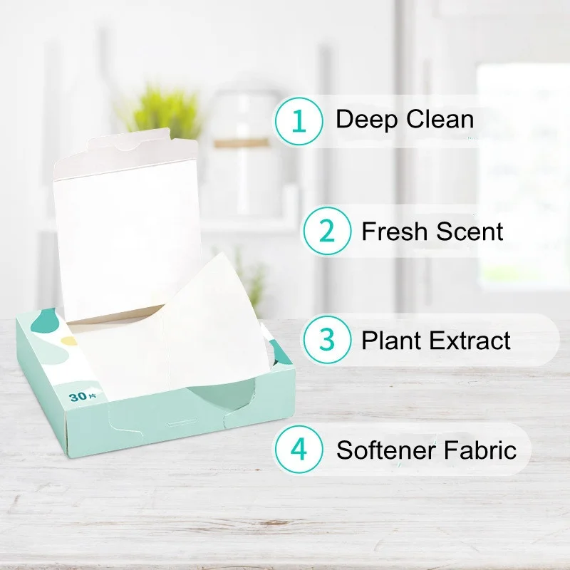 Eco-Friendly Disposable Laundry Detergent Soap Sheets Solid Shape Green-Conscious