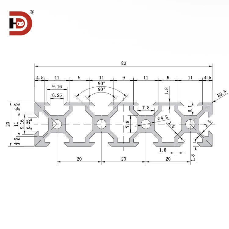 product 2080v slot black industrial extruded aluminum profile v slot 3d printer aluminum material-3