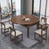 Walnut=table+6 cushioned chairs