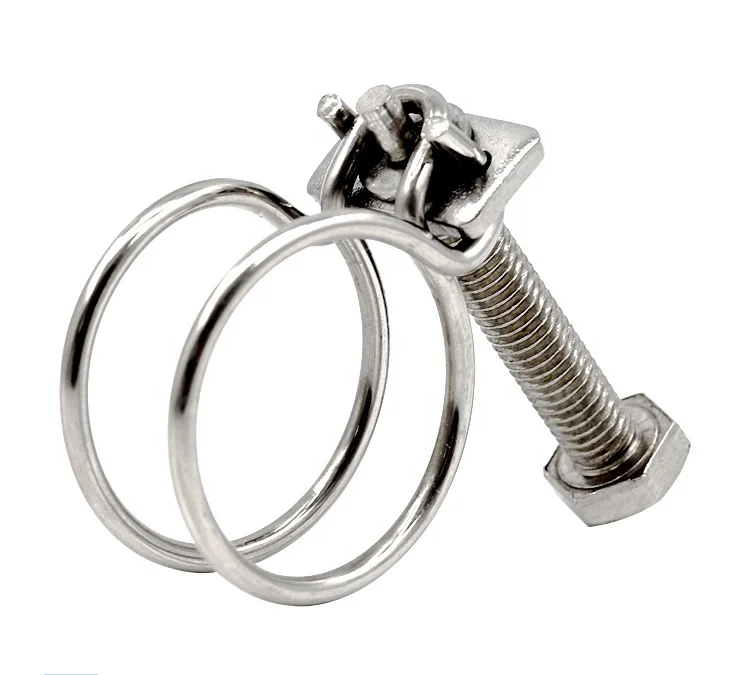 Factory Price Wholesale 304 Stainless Steel Adjustable Double Wire Hose Clamp