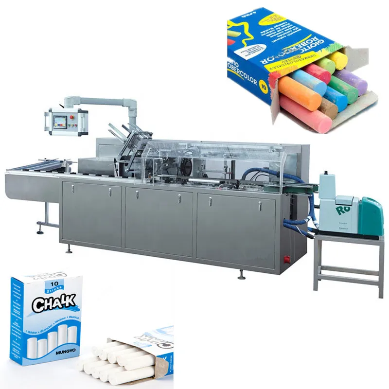 Automatic 12 PCS Colorful White Chalk Cartoning Machine School Pen Pencil Carton Box Packing Machine
