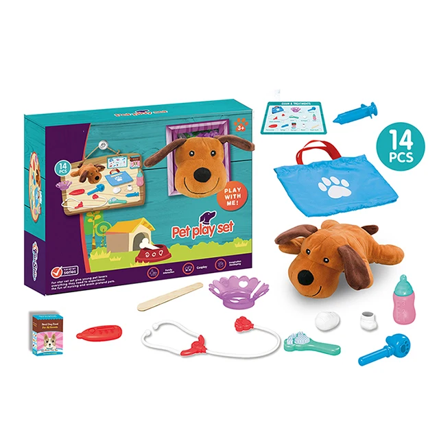 KSF детский докторский игровой набор, детские мягкие животные, плюшевые щенки, уход за питомцами, серия докторских ролевых собак, стоматологическая игрушка