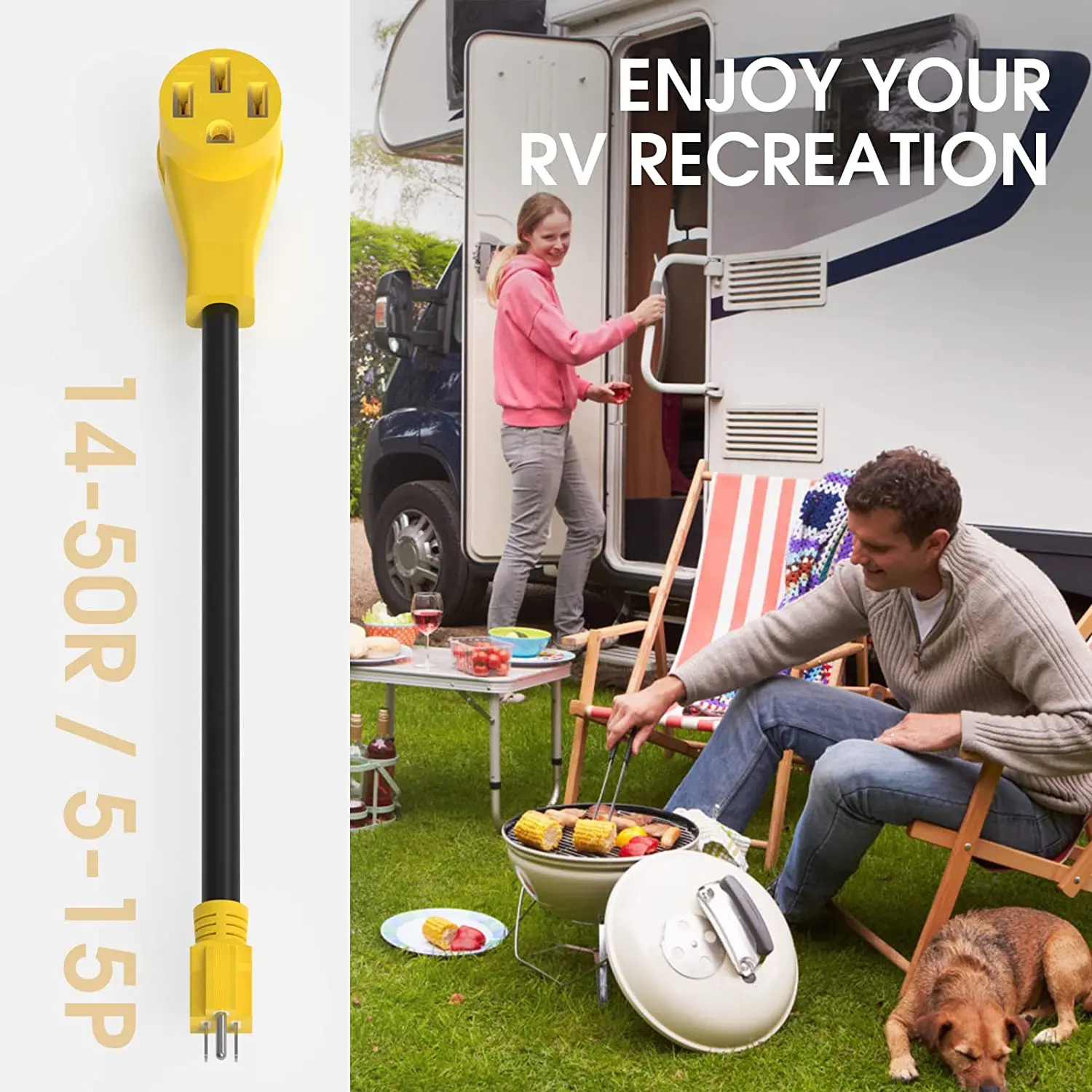 Adattatore Elettrico Da 50 A 110 RV, Connettore Elettrico Da 15Amp 5