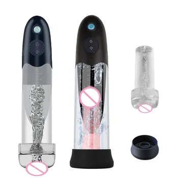 3 in 1 Hydrotherapy Massager Penis Enlarger Male Masturbator Vacuum Pump with 3 Suction Strength Endurance Trainer Male Penis