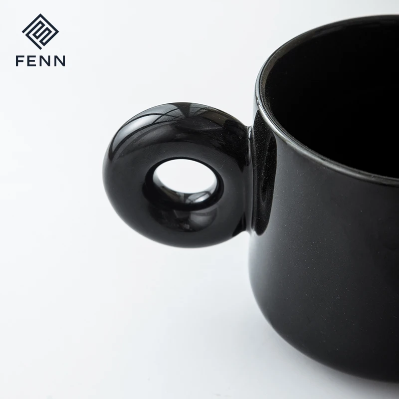 product fenn nordic ceramic manufacturers glossy black porcelain unique cute coffee mug wholesale ceramic mug custom gift mugs-57