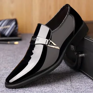 Wholesale Best Selling Adult Hard Sole Lightweight Leather Shoes Black Casual Shoes Business Men Leather Shoes