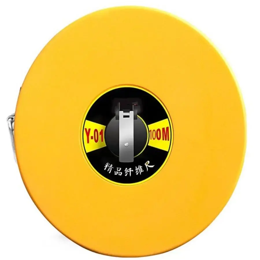 DEWEN Factory Direct High Quality Retractable Fiber Tape 30m/50m/100m Long Open Reel PVC Land Surveyor Tape Metric Inches